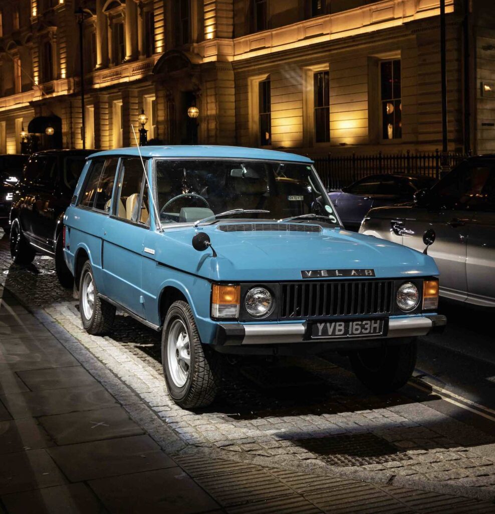 The Original Range Rover at night is the granddaddy of the new Range Rover