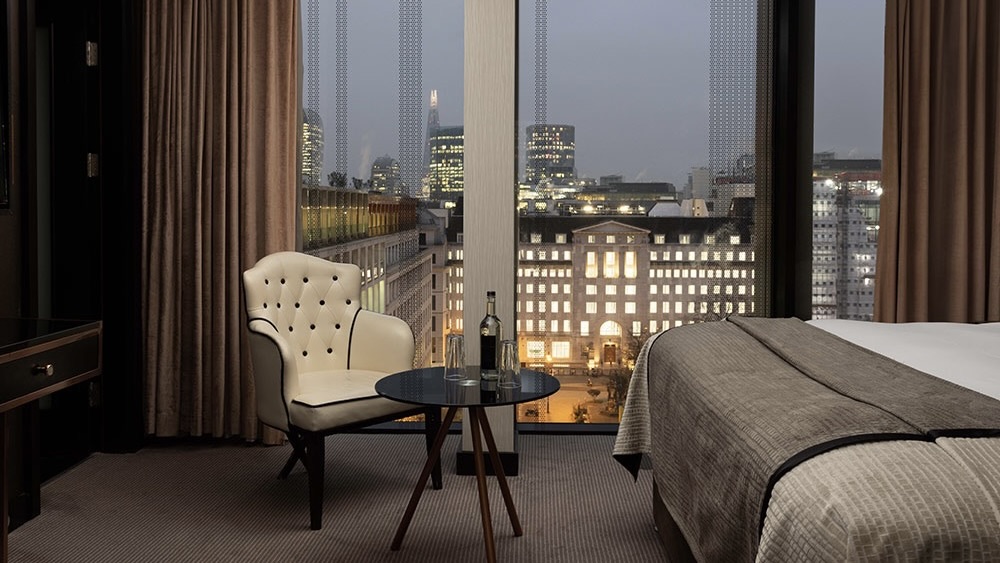 Montcalm Royal London House one of the best luxury hotels in the city of London evening view over city