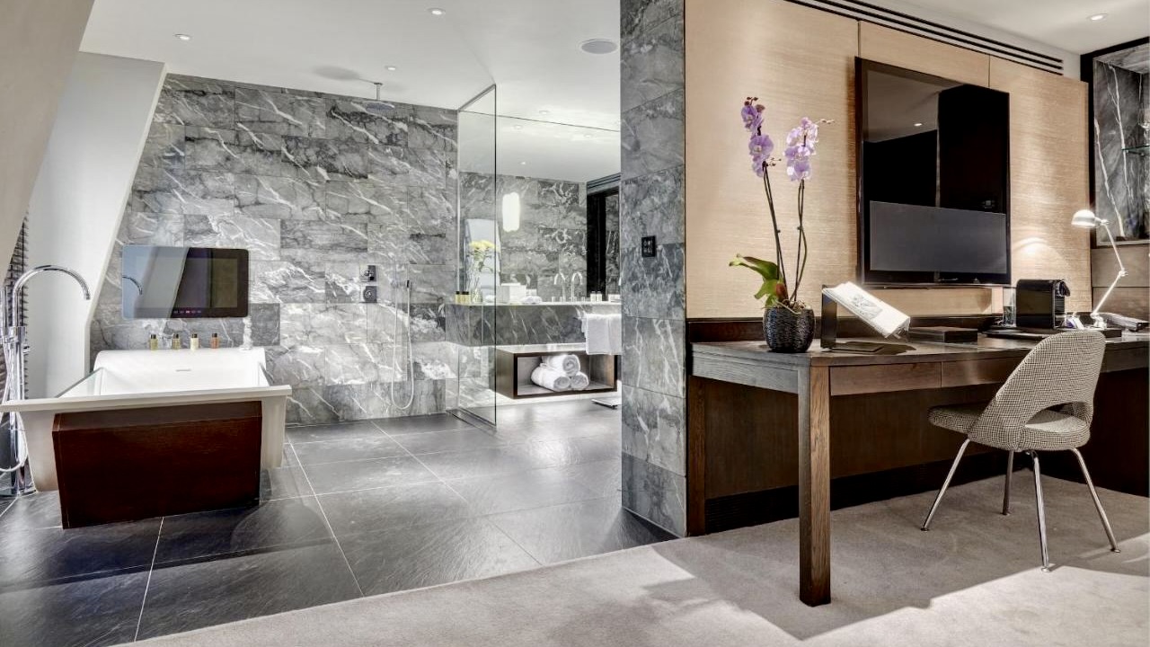South Place Hotel Presidential Suite bathroom at one of the best luxury hotels in the City of London
