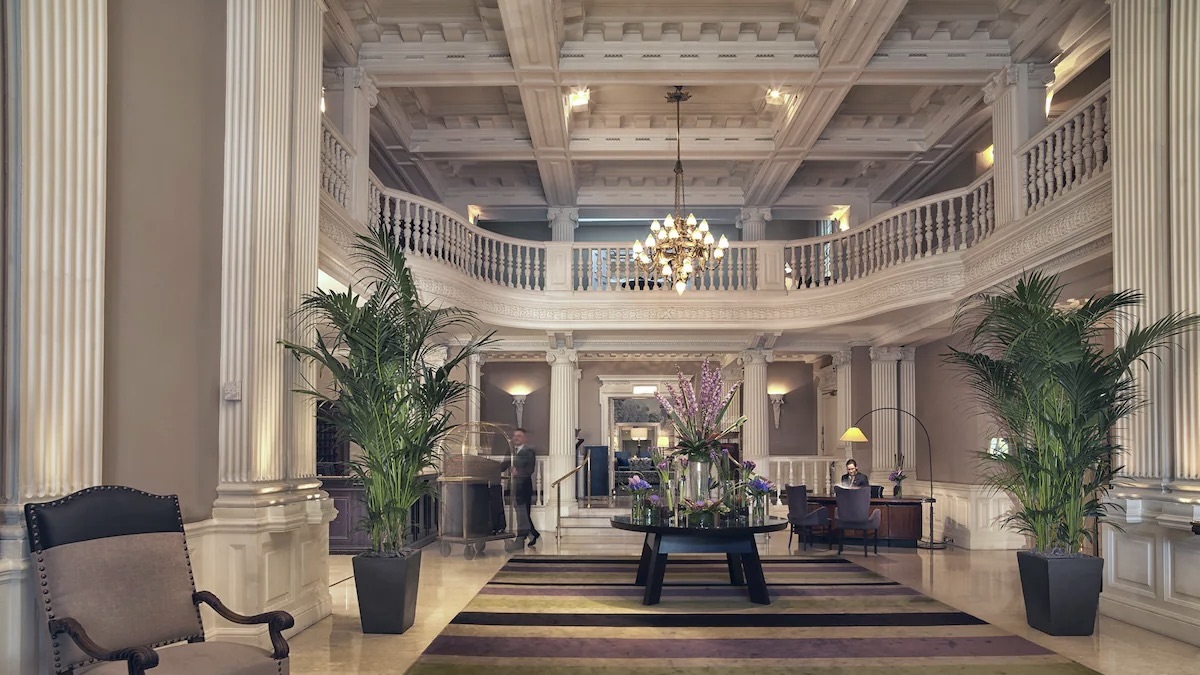 The Balmoral hotel lobby at one of the best 5-star hotels in Edinburgh