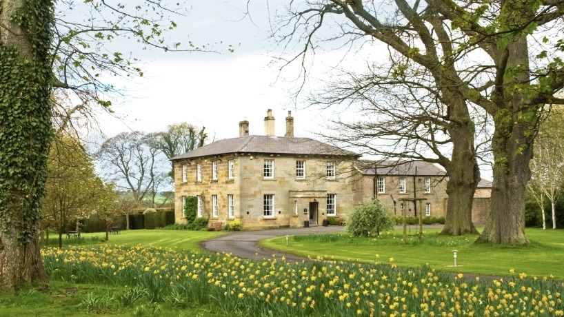 Chatton Park House grounds of one of the best luxury hotels in ALnwick in spring