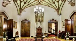 Dalhousie Castle Hotel interior hall at one of the best luxury castle hotels in Scotland