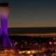 Edinburgh Airport Guide control tower at night