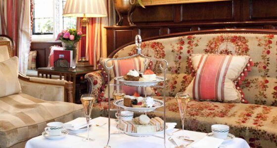 The Red Carnations Milestone Hotel afternoon tea experience couch and sandwiches