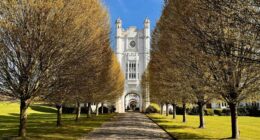 Danesfield House Hotel and Spa Marlow Exterior Clock Tower in Spring photo by Bryan Dearsley