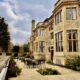 Garden Patio and steps to courtyuard at the luxury rooms at Rhodes House Oxford