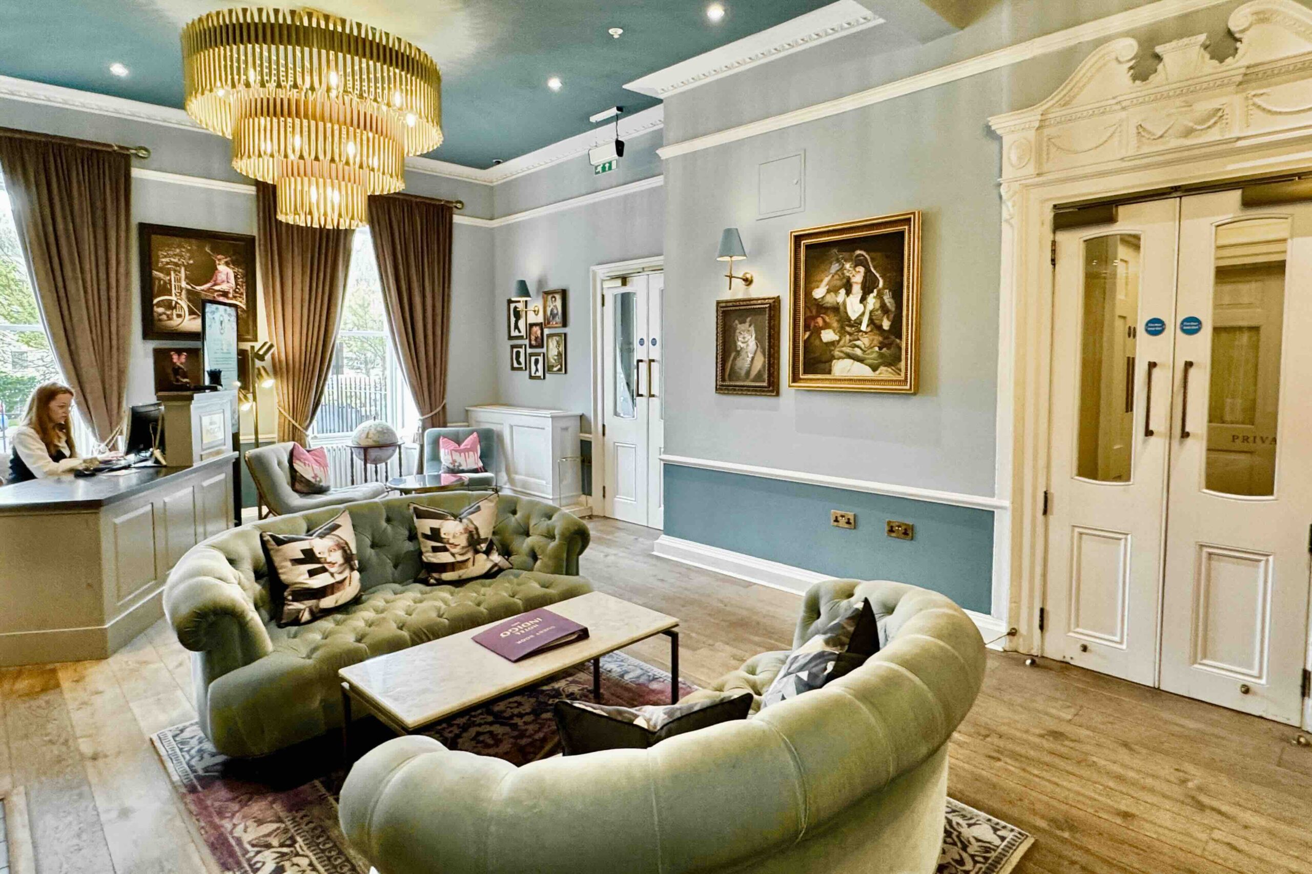 Hotel Indigo Bath's lobby and concierge desk photo by Bryan Dearsley