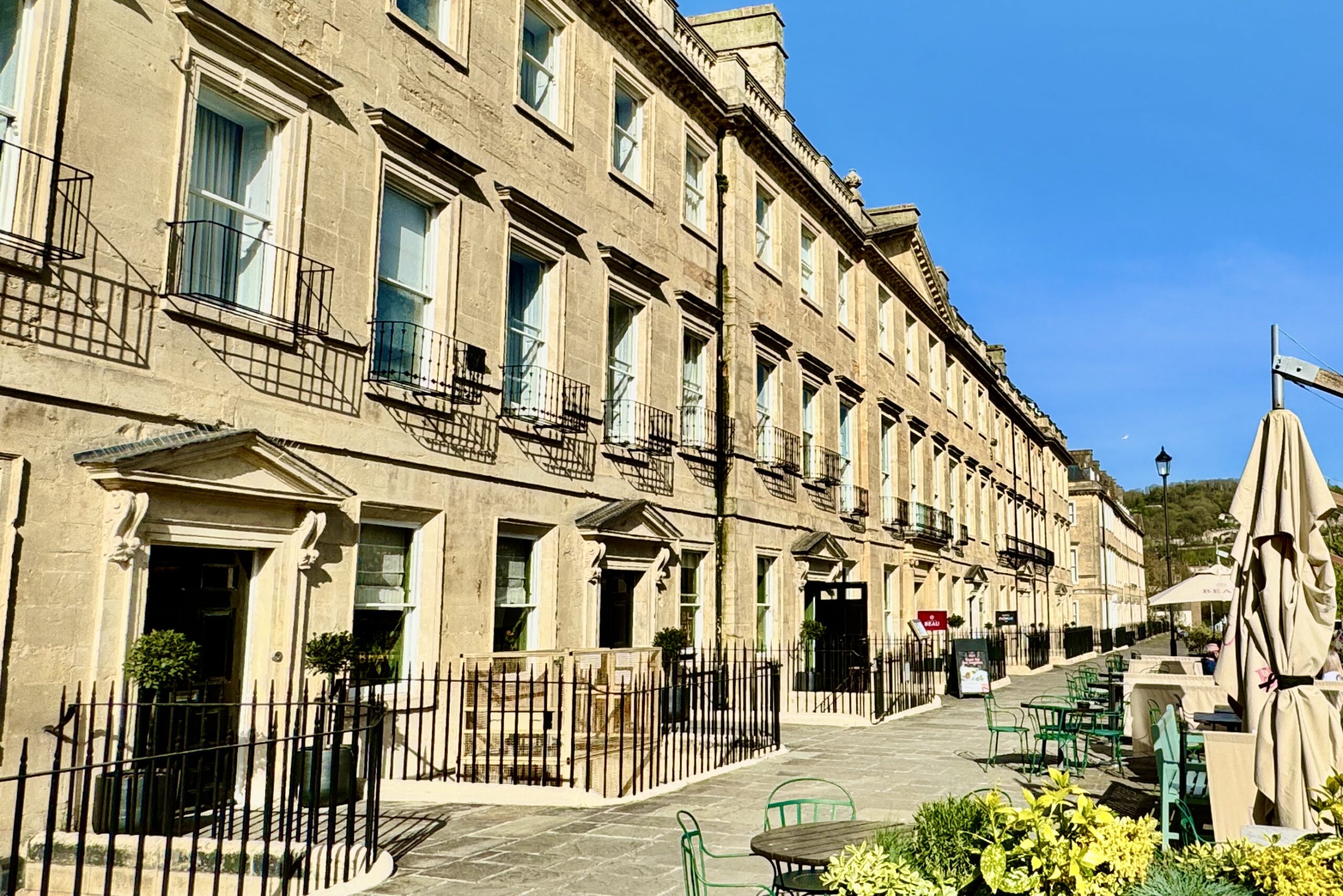 Hotel Indigo Bath exterior showing plants on South PArade photo by Bryan Dearsley