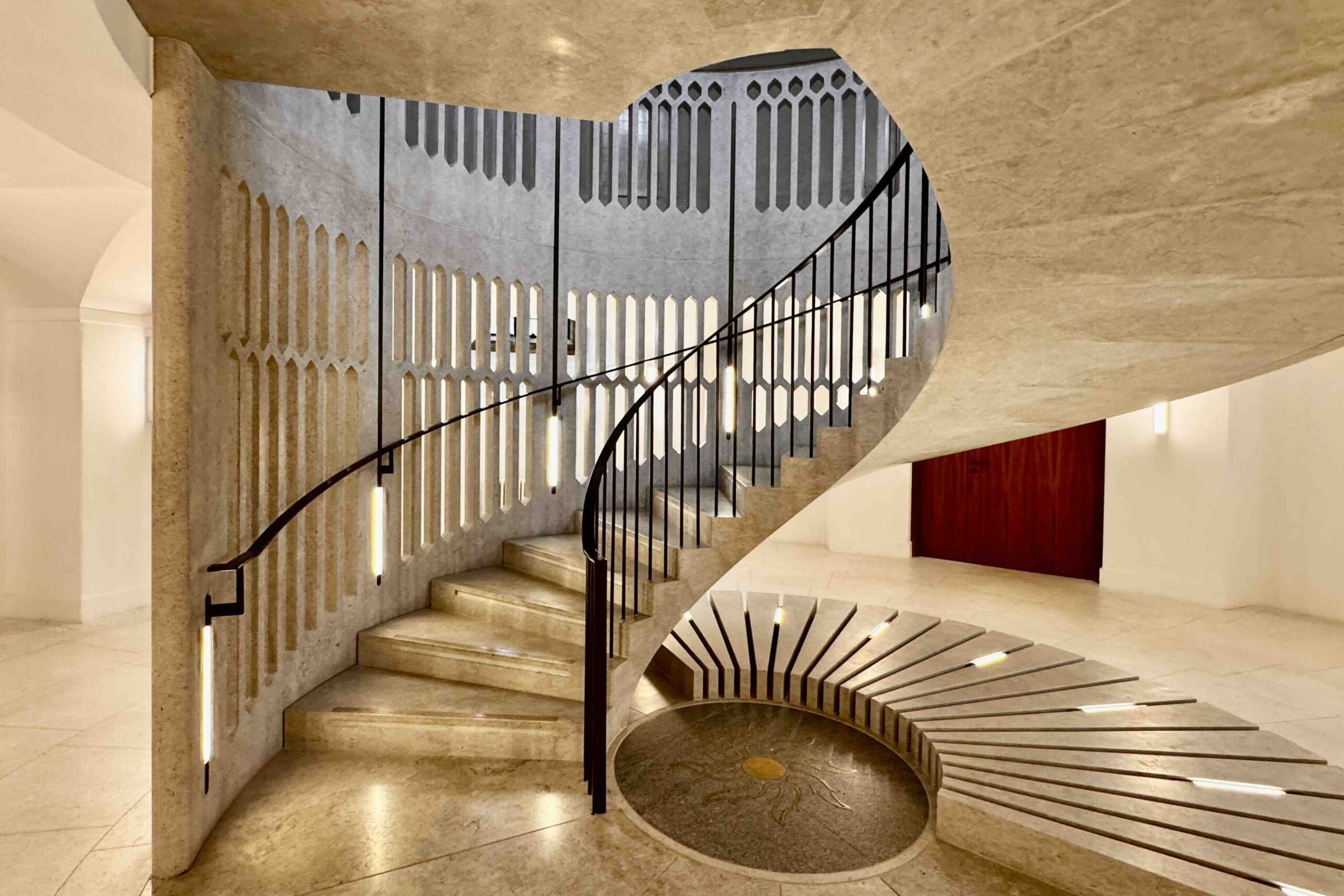 The Magnificent marbnle staircase added to the Rotunda Photo by Bryan Dearsley