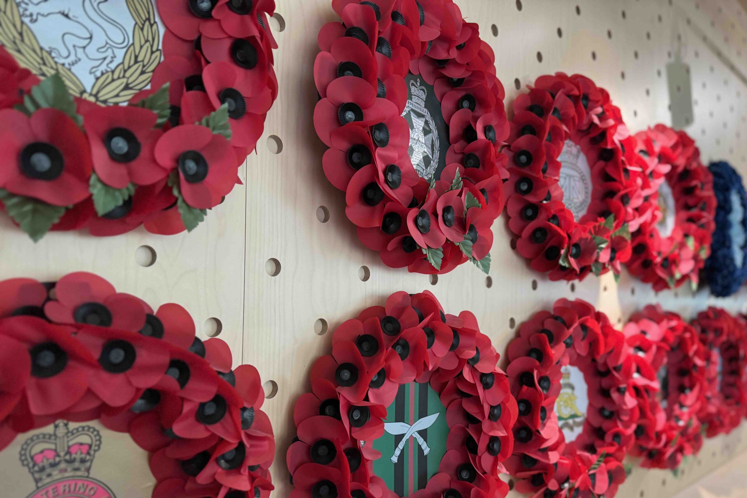 The Poppy Factory Wreaths on display photo by Bryan Dearsley