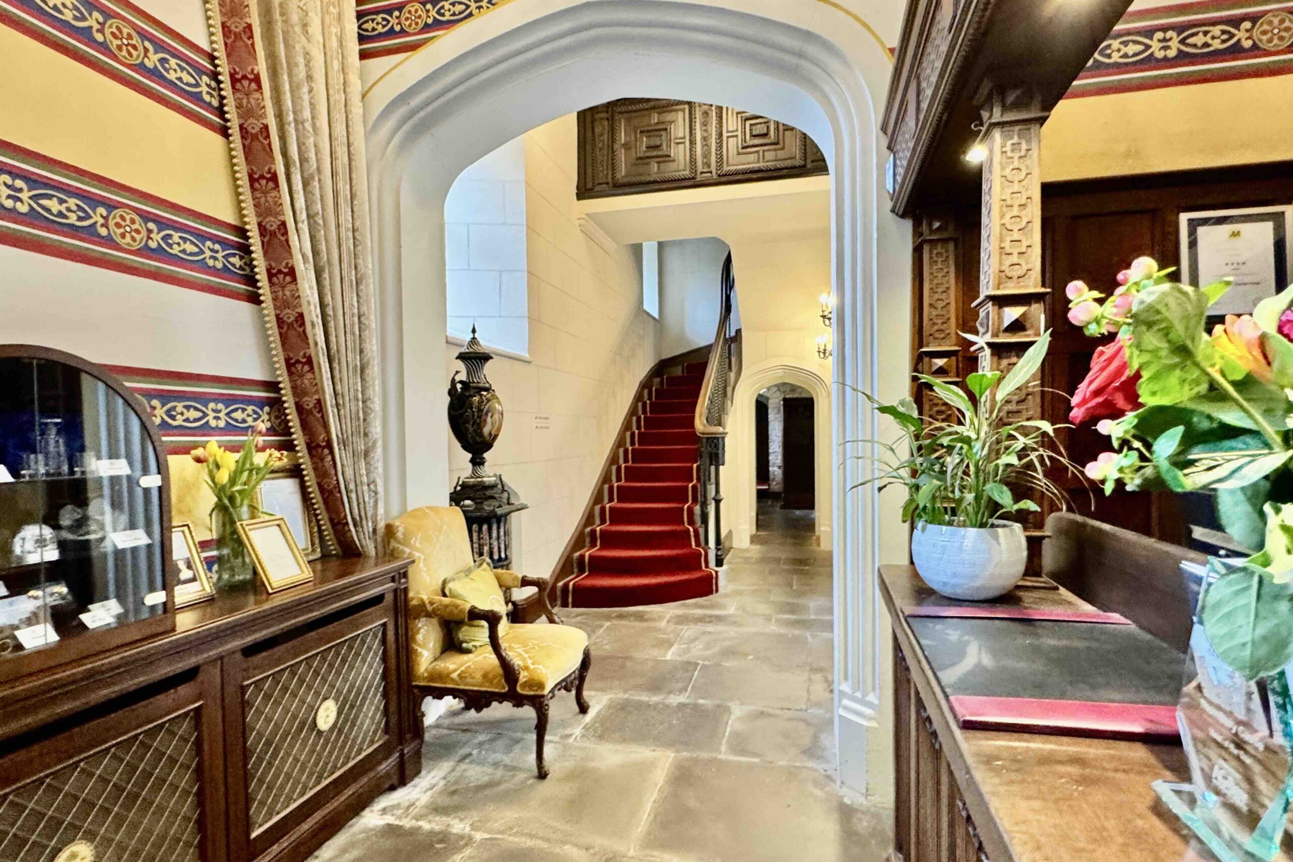Thornbury Castle Hotel lobby photo by Bryan Dearsley