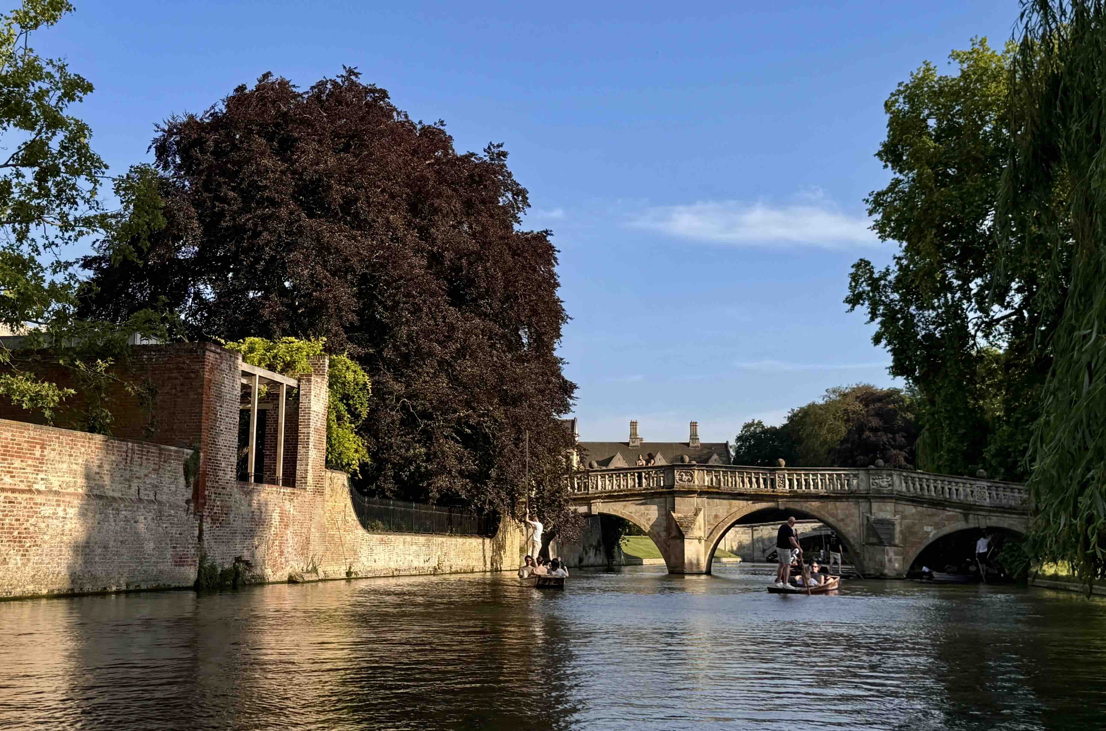 Punting in Cambridge under bridge Photo Bryan Dearsley